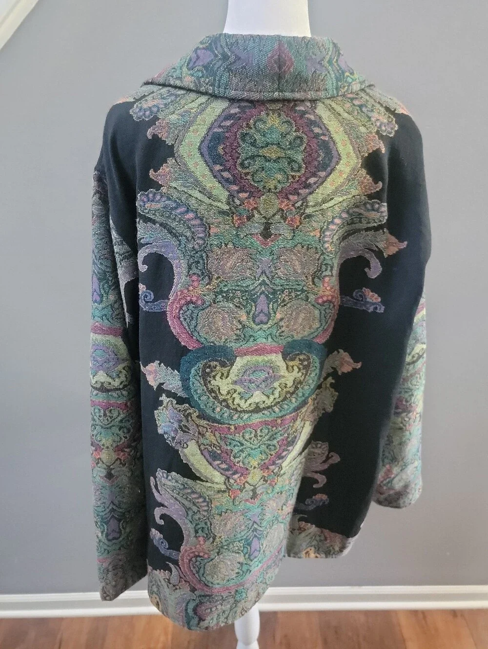 Coldwater Creek Womens Paisley Print Jacket Size 2X 100% Wool Lined - Picture 3 of 5